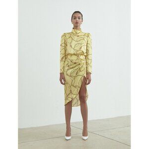 NWT Ronny Kobo Kaira chain print silk blend dress, M